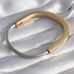 316L Çelik Gold Gümüş Renk Zirkon Taşlı VIP Seri Kadın Kelepçe