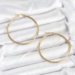 316L Çelik Gold Renk 45 mm Halka Kadın Küpe