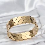 316L Çelik Gold Renk Ezme Zincir Model Kadın Kelepçe Bileklik