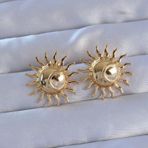 316L Çelik Gold Renk Güneş Model Küpe