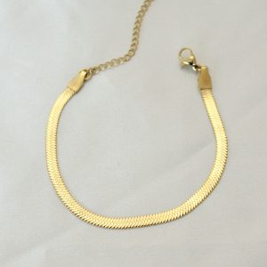 316L Çelik Gold Renk İtalyan Zincirli Bileklik