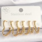 316L Çelik Gold Renk Kalp Model Kadın Küpe Seti