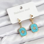 316L Çelik Gold Renk Kutup Yıldızı Model Kadın Küpe