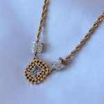 316L Çelik Gold Renk Lotus Model Zirkon Taşlı Burgu Zincir Kadın Kolye