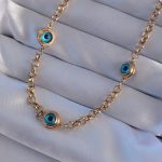 316L Çelik Gold Renk Nazar Boncuk Model Kolye
