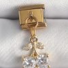 316L Çelik Gold Renk Sallantı Zirkon Taşlı Kiraz Model Nomination Charm