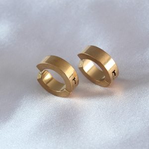 316L Çelik Gold Renk Sıkıştırmalı Erkek Küpe