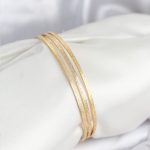 316L Çelik Gold Renk Simli Model Ajda 65 mm Kadın Bileklik