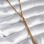 316L Çelik Gold Renk Tüp Zincir Asansör Model Kadın Kolye