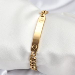 316L Çelik Gold Renk Yazı Yazmaya Uygun Kadın Bileklik