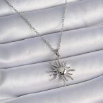 316L Çelik Gold Renk Zincir Güneş Figür Kadın Kolye