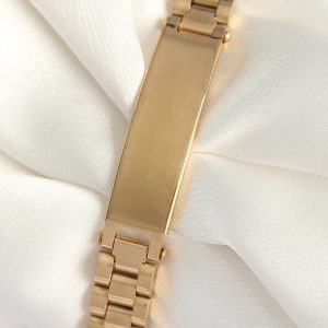 316L Çelik Gold Renk Zincir Künye Model Erkek Bileklik