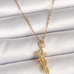 316L Çelik Gold Renk Zincir Sarılma Model Kadın Kolye