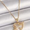 316L Çelik Gold Renk Zincir Zirkon Taşlı Kalp Model Yıldız Detay Kadın Kolye