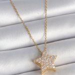 316L Çelik Gold Renk Zincir Zirkon Taşlı Yıldız Model Kadın Kolye