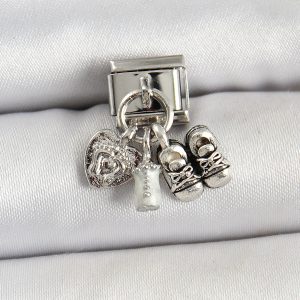 316L Çelik Gümüş Renk Bebek Konsept Nomination Charm