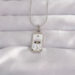 316L Çelik Gümüş Renk Beyaz Mineli Göz Figür Tarot Kolye