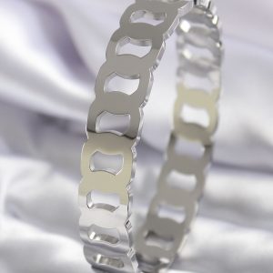 316L Çelik Gümüş Renk Geçme Halka Model Kadın Kelepçe