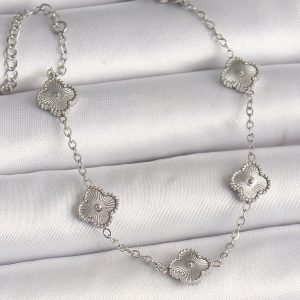 316L Çelik Gümüş Renk İşlemeli Baby Boy Yonca Model Kadın Bileklik