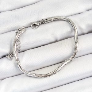 316L Çelik Gümüş Renk Kalın Yılan Zincir Erkek Bileklik