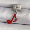 316L Çelik Gümüş Renk Kırmızı Nota Model Nomination Charm