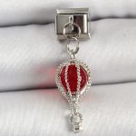 316L Çelik Gümüş Renk Kırmızı Uçan Balon Model Nomination Charm