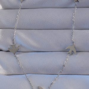 316L Çelik Gümüş Renk Kuş Model Kolye