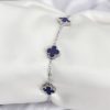 316L Çelik Gümüş Renk Lacivert Baby Boy Yonca Kadın Bileklik