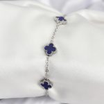 316L Çelik Gümüş Renk Lacivert Baby Boy Yonca Kadın Bileklik