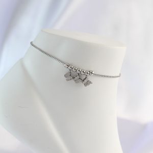 316L Çelik Gümüş Renk Minimal Kelebek Tasarımlı Halhal