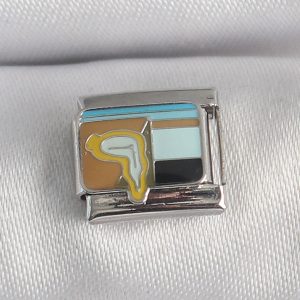 316L Çelik Gümüş Renk Renkli Portre Model Nomination Charm