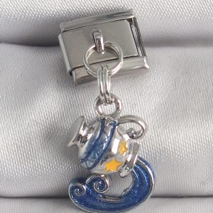 316L Çelik Gümüş Renk Sallantı Kova Burç Model Nomination Charm