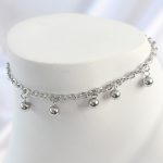 316L Çelik Gümüş Renk Sallantı Topçuk Zincir Model Kadın Halhal