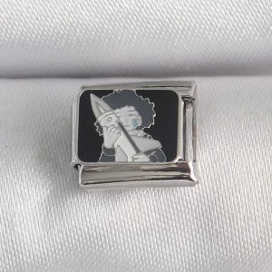 316L Çelik Gümüş Renk Siyah İşlemeli Portre Model Nomination Charm