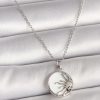 316L Çelik Gümüş Renk Zincir Beyaz Mineli Gün Batımı Model Kadın Kolye