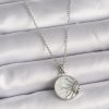 316L Çelik Gümüş Renk Zincir Beyaz Sedefli Gün Batımı Model Kadın Kolye