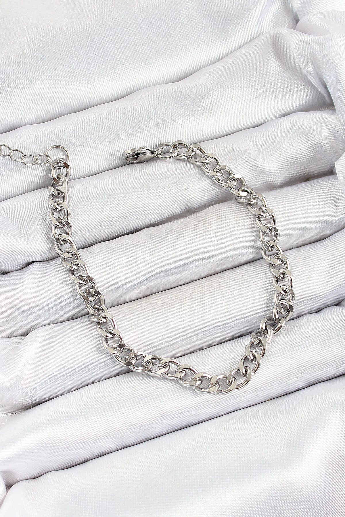 316L Çelik Gümüş Renk Zincir Erkek Bileklik