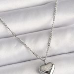 316L Çelik Gümüş Renk Zincir Love İşleme Kalp Figür Kadın Kolye