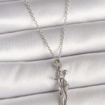 316L Çelik Gümüş Renk Zincir Sarılma Model Kadın Kolye