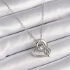 316L Çelik Gümüş Renk Zincir Zirkon Taş Detaylı Kalp Model Sonsuzluk Detay Kadın Kolye