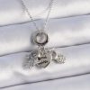 316L Çelik Gümüş Renk Zirkon Taş Detay Çocuk Figür Charm Model Kadın Kolye