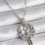 316L Çelik Gümüş Renk Zirkon Taşlı Anka Kuşu Model Kadın Kolye