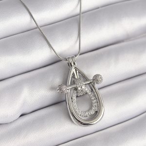 316L Çelik Gümüş Renk Zirkon Taşlı Damla Model Kadın Kolye