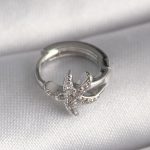 316L Çelik Gümüş Renk Zirkon Taşlı Deniz Yıldızı Model Tragus Piercing