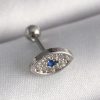 316L Çelik Gümüş Renk Zirkon Taşlı Göz Tragus Piercing