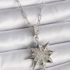 316L Çelik Gümüş Renk Zirkon Taşlı Kutup Yıldızı Model Kadın Kolye