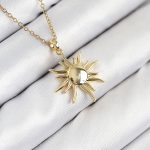 316L Çelik Güneş Model Gold Renk Kadın Kolye