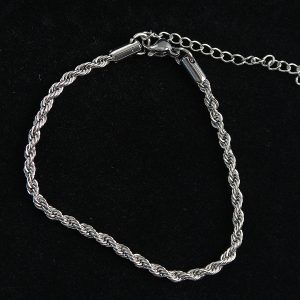 316L Çelik Halat Model Gümüş Renk Erkek Bileklik