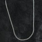316L Çelik İnce Klasik Zincir Model Gümüş Renk Erkek Kolye