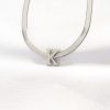 316L Çelik K Harfli Silver Renk İtalyan Zincirli Kolye